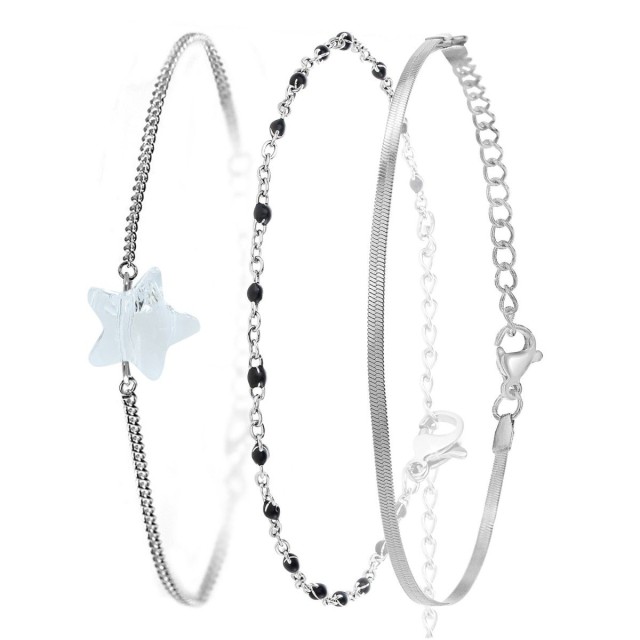 So Charm Σετ 3 Βραχιόλια διακοσμημένα με Κρύσταλλα Swarovski, Ασημί... So Charm Σετ 3 Βραχιόλια διακοσμημένα με Κρύσταλλα Swarovski, Ασημί...
