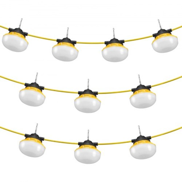 VEVOR  100FT Κατασκευαστικά Φώτα 100W 10000LM Συνδέσιμα Αδιάβροχα JZCD100YC000WZ70UV2