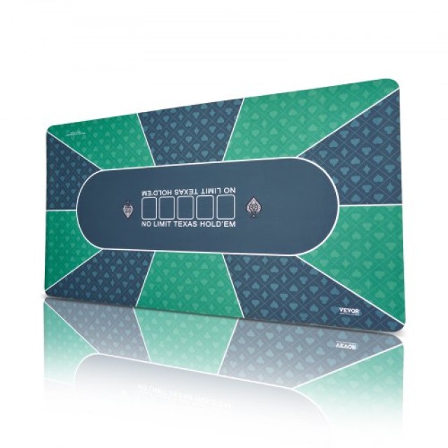 VEVOR Πτυσσόμενο Τραπέζι Πόκερ 70x35 εκ. για 6-8 Παίκτες με Τσάντα Πράσινο  PKZD705X355IZFMI9V0