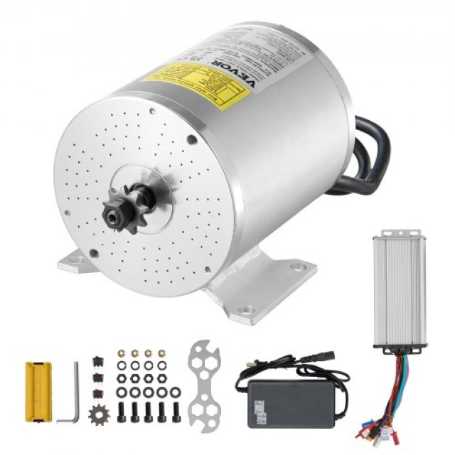 VEVOR Σετ Ηλεκτρικού Κινητήρα 1800W 48V με Βελτιωμένο Ελεγκτή Ταχύτητας και Τεχνολογία Χωρίς Ψήκτρες ZLWSDJTJ1800ZH5ULV2