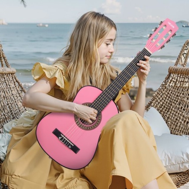 VEVOR Ροζ Κλασική Κιθάρα 780 mm για Αρχάριους με Θήκη, Ζώνη, Τούνερ... VEVOR Ροζ Κλασική Κιθάρα 780 mm για Αρχάριους με Θήκη, Ζώνη, Τούνερ...