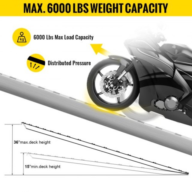 Ζεύγος Αλουμινένιων Ραμπών Φόρτωσης VEVOR 84x14 6000Lbs για Αυτοκίνητα/Φορτηγά  LHJPD84X14IN2ZZ01V0