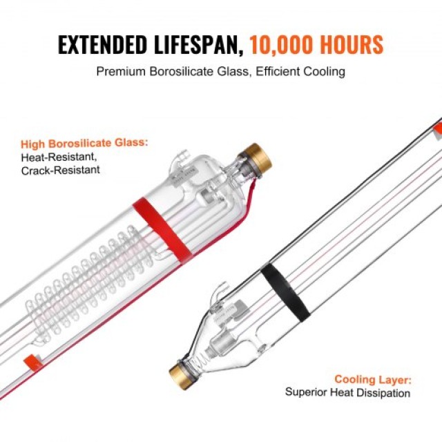 VEVOR  Σωλήνας Laser CO2 100W 1450mm από Βοριοπυριτικό Γυαλί για Κοπτικό Laser CO2JGG100W0031I4WV9