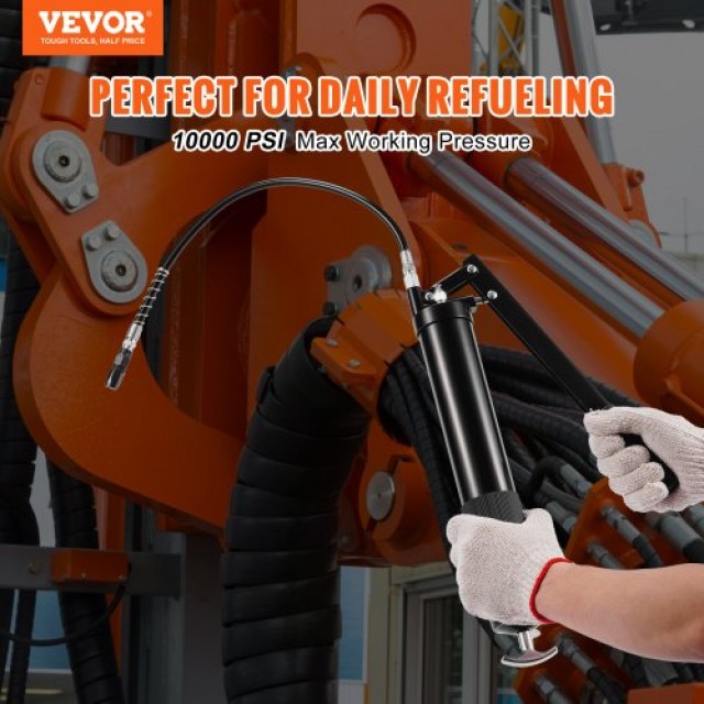 VEVOR Πιστόλι Γράσου 10000 PSI, 600 CC, με Εύκαμπτο Σωλήνα 47cm  SDHYQGGSW18IN6SQRV0