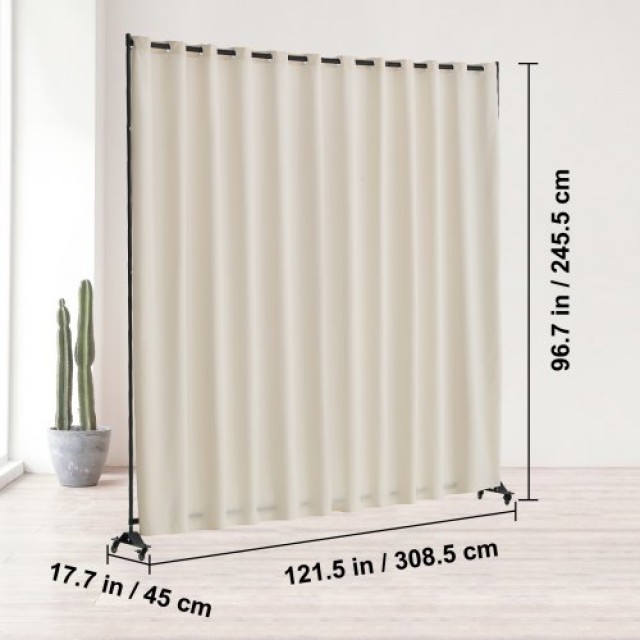 VEVOR Φορητό Διαχωριστικό Δωματίου 308.5 x 45 x 245.5 cm  με Ρόδες ...