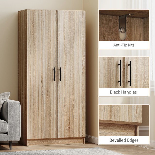 HOMCOM Σύγχρονη Κουζίνα Κρεντένζα με 2 Ρυθμιζόμενα Ράφια και Πόρτες...