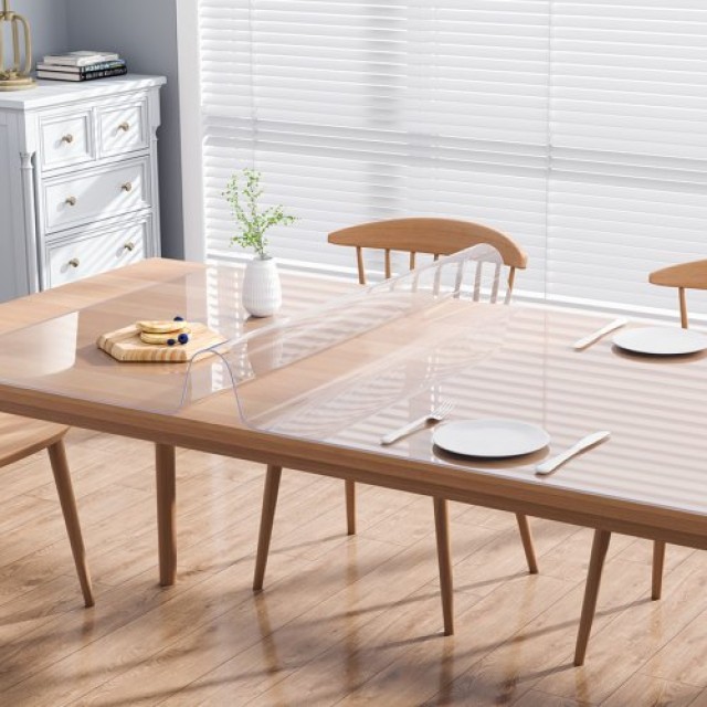 Διαφανές Προστατευτικό Τραπεζιού VEVOR, 36 x 72, 1.5 mm PVC, Αδιάβρ...