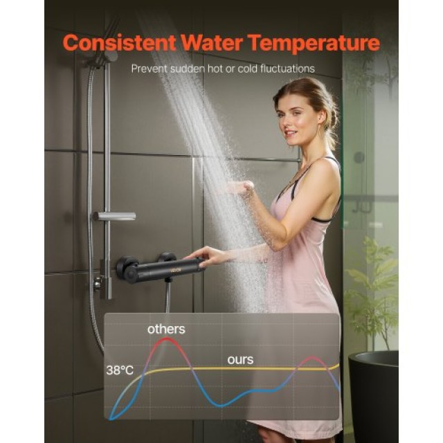 VEVOR Θερμοστατικός Μίκτης Ντους με Ηλεκτροφορητική Επίστρωση για Μ...