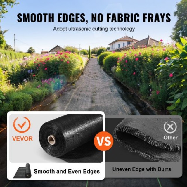 VEVOR Υφασμάτινο Φράγμα Ζιζανίων 5FTx250FT, 5OZ Υφαντό Γεωύφασμα γι...