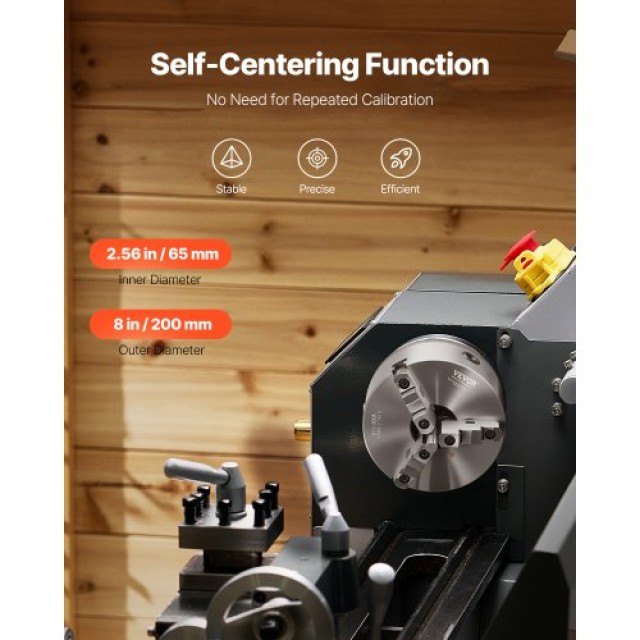 VEVOR Αυτόματο Τσοκ Τόρνου 8 με Πλάκα Στήριξης 2 1/4-8 JGKPDBB3GKZ8...