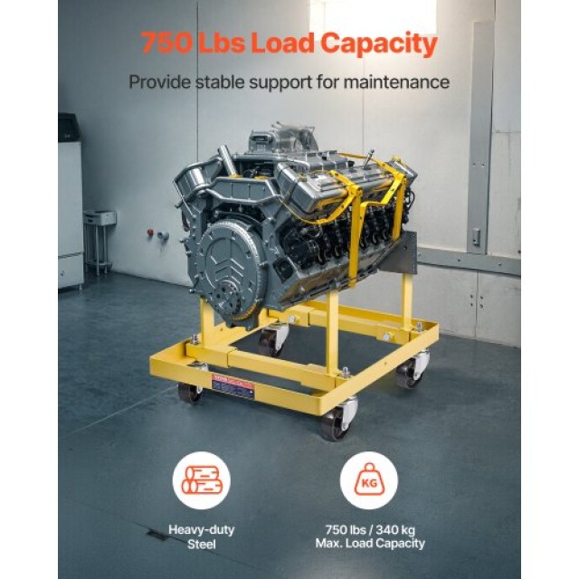 VEVOR Ρυθμιζόμενη Βάση Κινητήρα 340KG με 4 Τροχούς YDFXZSZJ750LU66M0V0