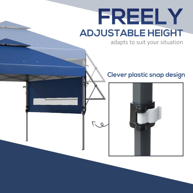 Outsunny πτυσσόμενο κιόσκι 5x3m με επεκτεινόμενους τοίχους, ρυθμιζόμενο ύψος και τσάντα με ρόδες, μπλε 84C-503V00BU