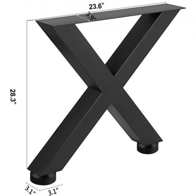 VEVOR  Μεταλλικά Πόδια Τραπεζιού 28.3 x 23.6 εκ. Μαύρα με Στυλ Χ-Πλ...