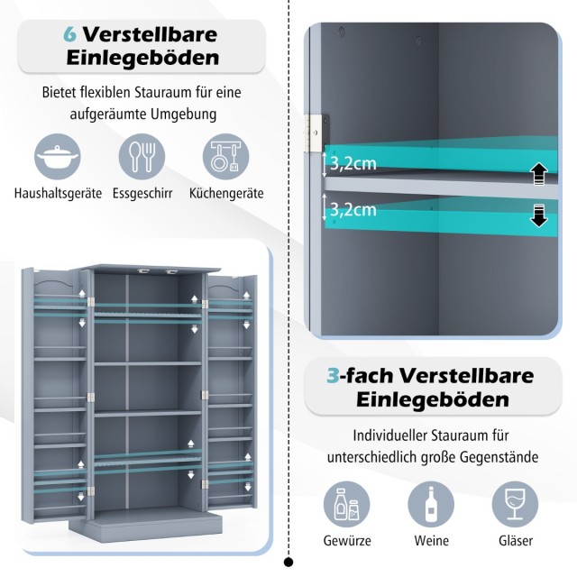 Γκρι Ντουλάπι Κουζίνας με 2 Πόρτες και 6 Ρυθμιζόμενα Ράφια 60 x 40 ... Γκρι Ντουλάπι Κουζίνας με 2 Πόρτες και 6 Ρυθμιζόμενα Ράφια 60 x 40 ...
