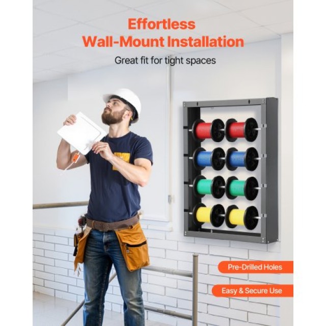 VEVOR Κρεμαστός Ράφι Καρούλια με 4 Ρυθμιζόμενους Ράβδους και Αντοχή...