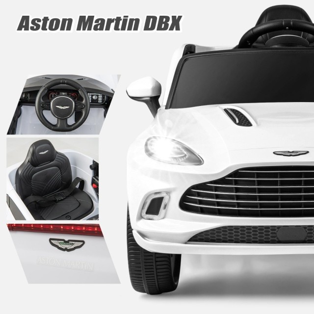 Costway  Αδειοδοτημένο Παιδικό Όχημα Aston Martin DBX με LED Φώτα και Τηλεχειριστήριο TQ10142DE-WH