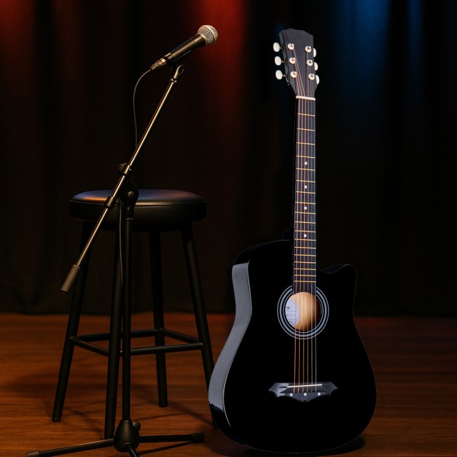 BAKAJI Μαύρη Ακουστική Κιθάρα 38 ιντσών για Αρχάριους με Θήκη, Σετ ... BAKAJI Μαύρη Ακουστική Κιθάρα 38 ιντσών για Αρχάριους με Θήκη, Σετ ...