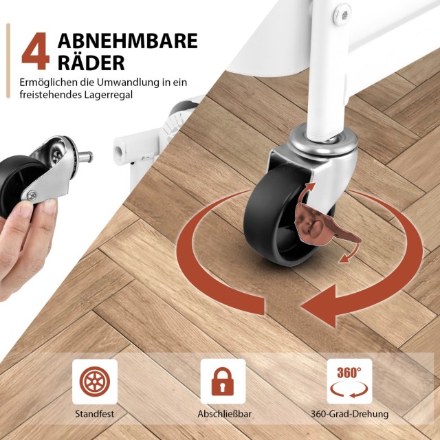 Costway  Τρόλεϊ 3 Επιπέδων για Οργάνωση Χώρου με Ρόδες και Αποσπώμε... Costway  Τρόλεϊ 3 Επιπέδων για Οργάνωση Χώρου με Ρόδες και Αποσπώμε...