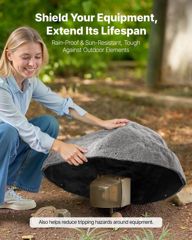 VEVOR Τεχνητός Βράχος Κάλυψης για Αντλίες/Καλώδια, Σκούρο Γκρι, 68x...