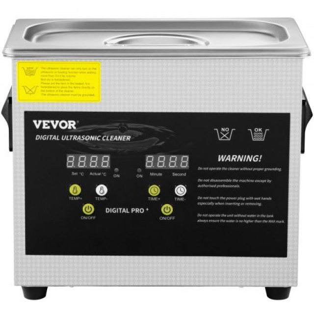 VEVOR 3L Ψηφιακός Υπερηχητικός Καθαριστής με Θερμαντήρα και Χρονοδι...