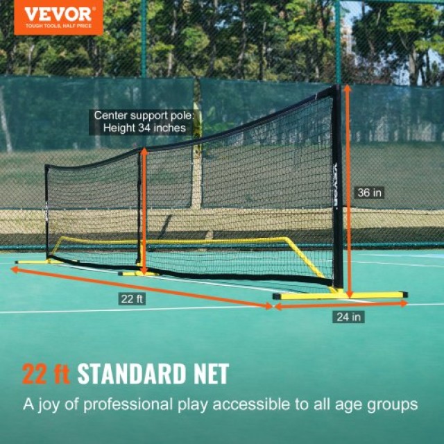 VEVOR Φορητό Σύστημα Δικτύου Pickleball 22FT, Ανθεκτικό στις Καιρικ...