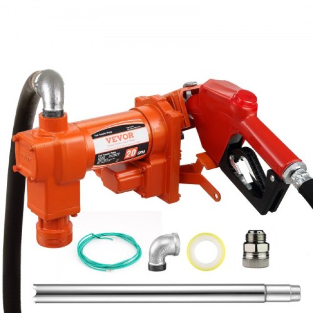 VEVOR Αντλία Μεταφοράς Καυσίμου 12V DC 20 GPM με Αυτόματο Ακροφύσιο...