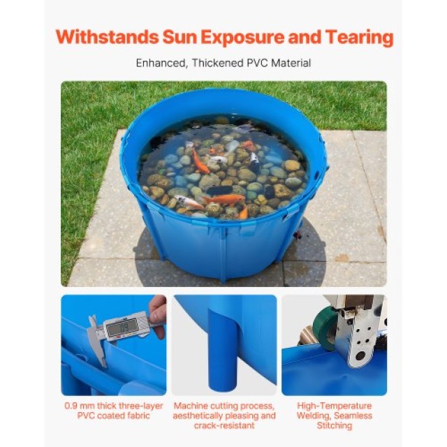 VEVOR Φορητή Δεξαμενή Ψαριών από Καμβά 448.8 Γαλ. DSYCLS15MZJ1IJQEO...