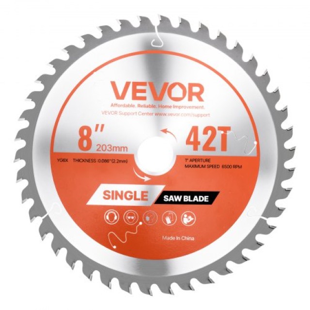 VEVOR Δίσκος κοπής ξύλου 203 mm, 42 λεπίδες, για κόντρα πλακέ και σ...