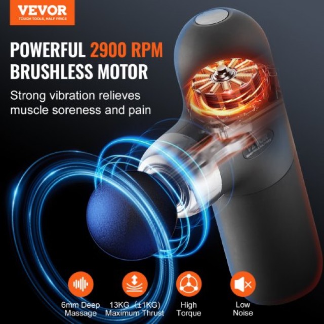 Μίνι Μασάζ VEVOR 4 Ταχύτητες 4 Κεφαλές  JMQ3000RPMMN4DPXMV9
