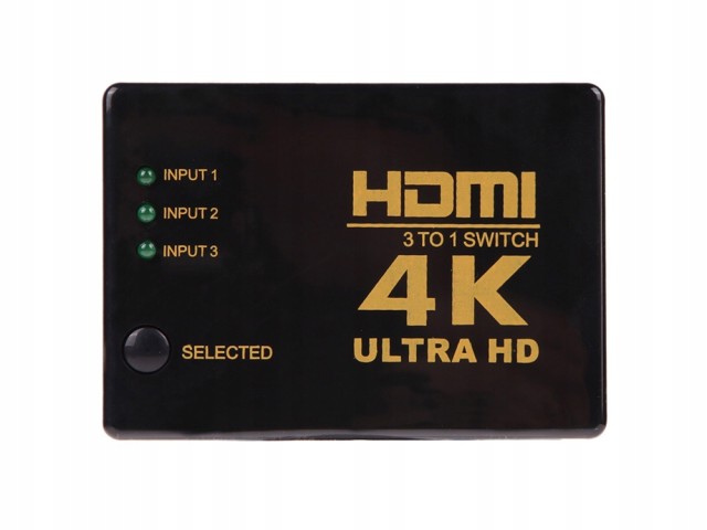 Verk Group Διακόπτης Διαχωριστής 3x σε 1 HDMI 4K UHD με Τηλεχειριστ...