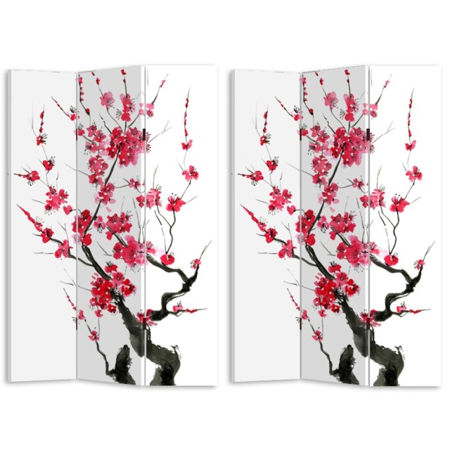 BAKAJI  Ξύλινο Διακοσμητικό Παραβάν Japanese Cherry Διπλής Όψεως 18...