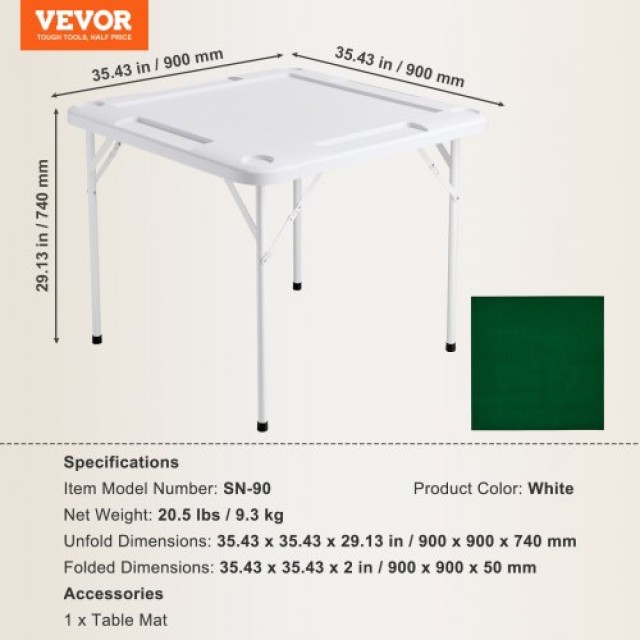 Πτυσσόμενο Τραπέζι Mahjong 4 Ατόμων VEVOR με Θήκες & Τραπέζι Παιχνιδιών  SDMJZBSWZDMJOF0ZJV0