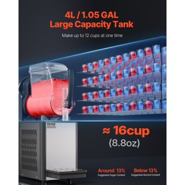 VEVOR  Μηχανή Σλάσι 4L για Μαργαρίτες και Παγωμένα Ροφήματα  SYXRJX...