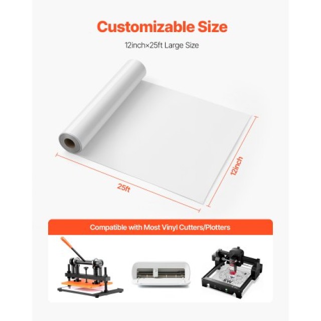 VEVOR Γυαλιστερό Λευκό Θερμοκολλητικό Βινύλιο 304.8 x 7260mm KZMJC1... VEVOR Γυαλιστερό Λευκό Θερμοκολλητικό Βινύλιο 304.8 x 7260mm KZMJC1...