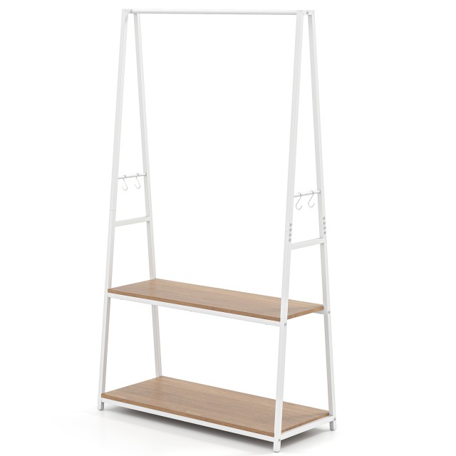 Costway Αυτόνομη Γκαρνταρόμπα με Ράφια και Ανθεκτική Κρεμάστρα Ρούχ...