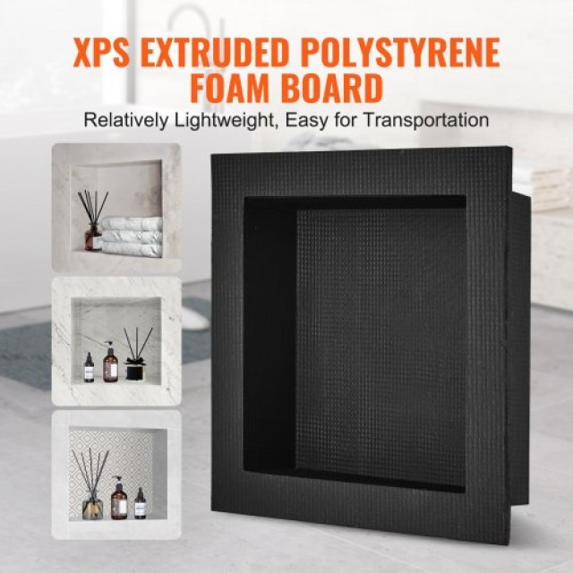 VEVOR Ντουλάπι Ντους 40.64 x 40.64 cm, Μαύρο, Μονή Ράφι Οργάνωσης, ...