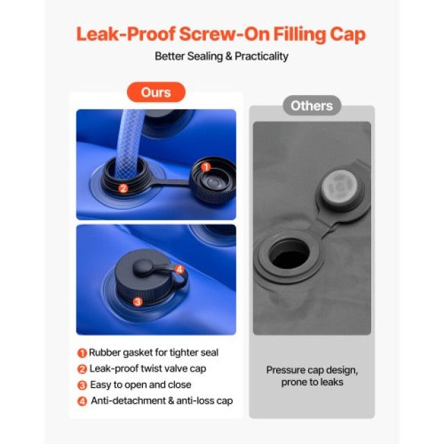 VEVOR Σάκοι Νερού 26 Gauge Διπλού Θαλάμου για Χειμερινό Κάλυμμα Πισ...