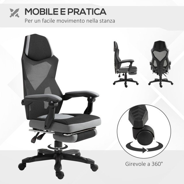 HOMCOM Εργονομική Καρέκλα Γραφείου Vinsetto, Ρυθμιζόμενη Ύψος, Ανακ...