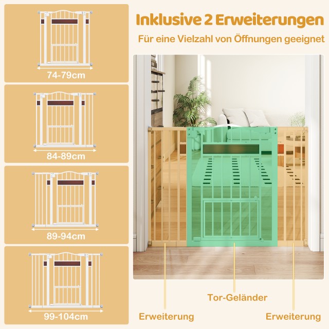 Costway Προστατευτικό Πόρτας για Σκύλους Χωρίς Τρυπήματα με Μικρή Π...