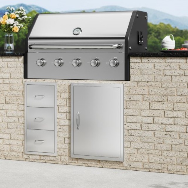 Πόρτα BBQ VEVOR 508x686mm Ανοξείδωτη για Εξωτερική Κουζίνα  DMMBSCJMYS20IJMLFV0