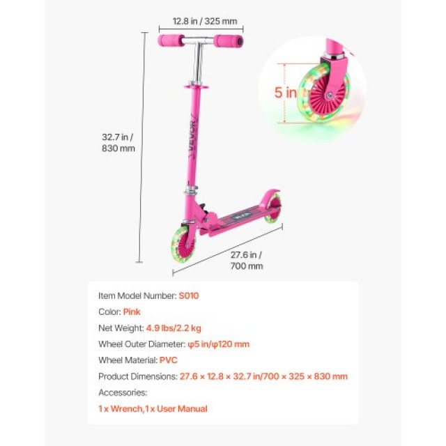 VEVOR Παιδικό Πατίνι Δύο Τροχών με Φωτιζόμενες Ρόδες και Ρυθμιζόμεν... VEVOR Παιδικό Πατίνι Δύο Τροχών με Φωτιζόμενες Ρόδες και Ρυθμιζόμεν...