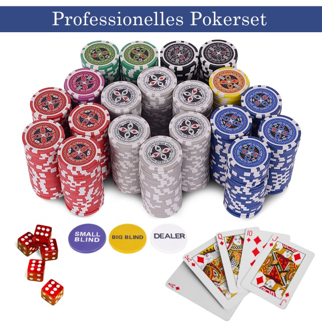 Costway  Σετ Πόκερ με 500 Μάρκες και Αξεσουάρ σε Αλουμινένια Θήκη Μ...