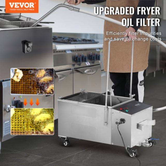 Φορητό Φίλτρο Λαδιού VEVOR, 38L, 10 L/min, με Ρόδες για Εστιατόρια ...