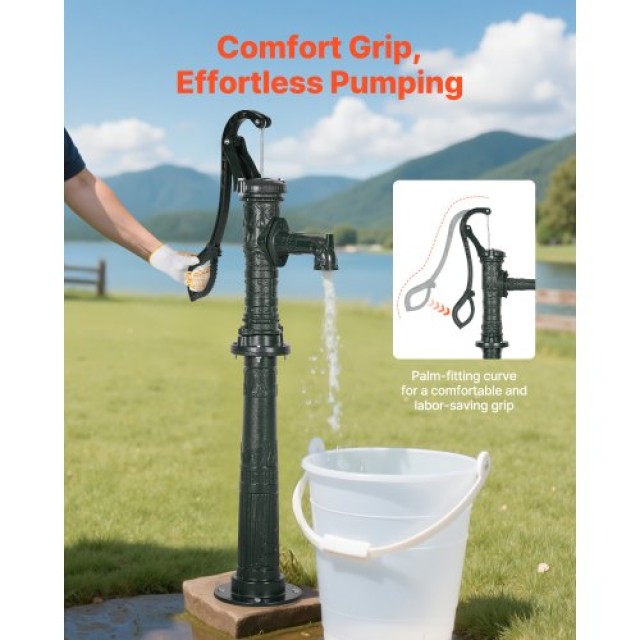 VEVOR Χειροκίνητη Αντλία Νερού Κατασκευασμένη από Ανθεκτικό Χυτοσίδ...