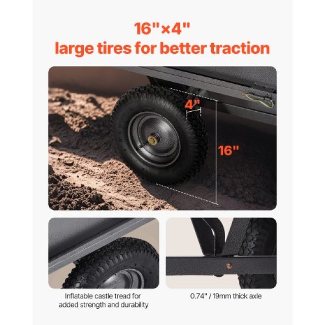 VEVOR Ατσάλινο Κάρο 17 Κυβ. Πόδια 600LB για ATV/UTV Ρυμουλκούμενο Β...