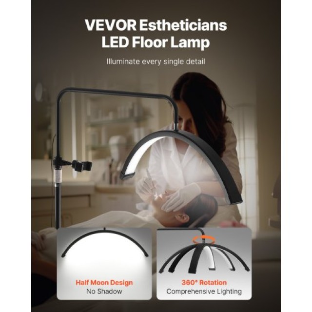 VEVOR Φωτιστικό Δαπέδου LED 23 Ρυθμιζόμενο για Αισθητικούς - Φωτισμός Βλεφαρίδων Arched WSDLDS23YC00NZRRZV2