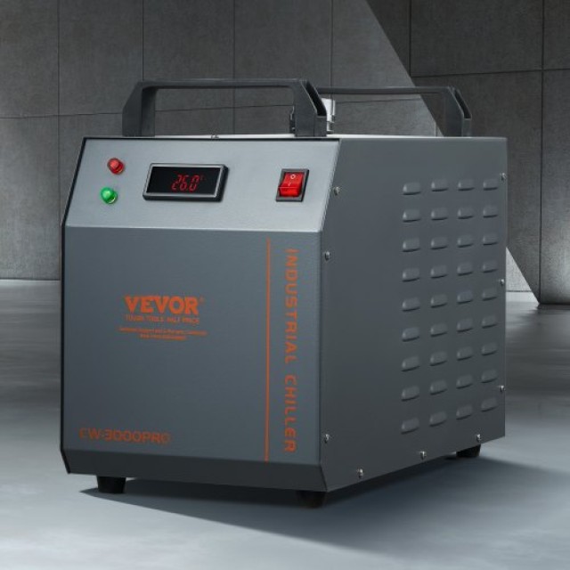 VEVOR  Βιομηχανικός Ψύκτης Νερού CW-3000(PRO), 150W, Αερόψυκτος, 12L Δοχείο, 18L/λεπτό, για Μηχανή Χάραξης Λέιζερ GYLSJFLS12L1YAX14V2