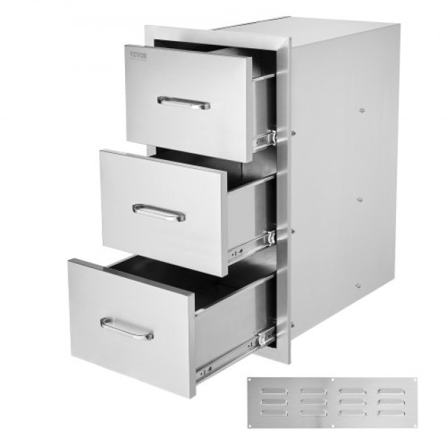 Συρτάρια BBQ Vevor Ανοξείδωτα 3τμχ 40x77 εκ. για Εξωτερική Χρήση  CTG29X16X21.70001V0