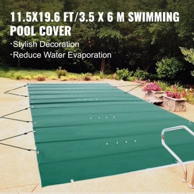 Κάλυμμα Ασφαλείας Πισίνας VEVOR, 11.5x19.6 ft, Πράσινο PVC, Ορθογώνιο, Χειμερινή Προστασία  YYCM3.5MX6MGN0001V0