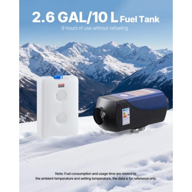 VEVOR Φορητός Πετρελαίου Αερόθερμος 8KW DC 12V/24V με Δεξαμενή 10L ...